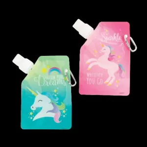 8 Oz Unicorn Collapsible Water Bottles