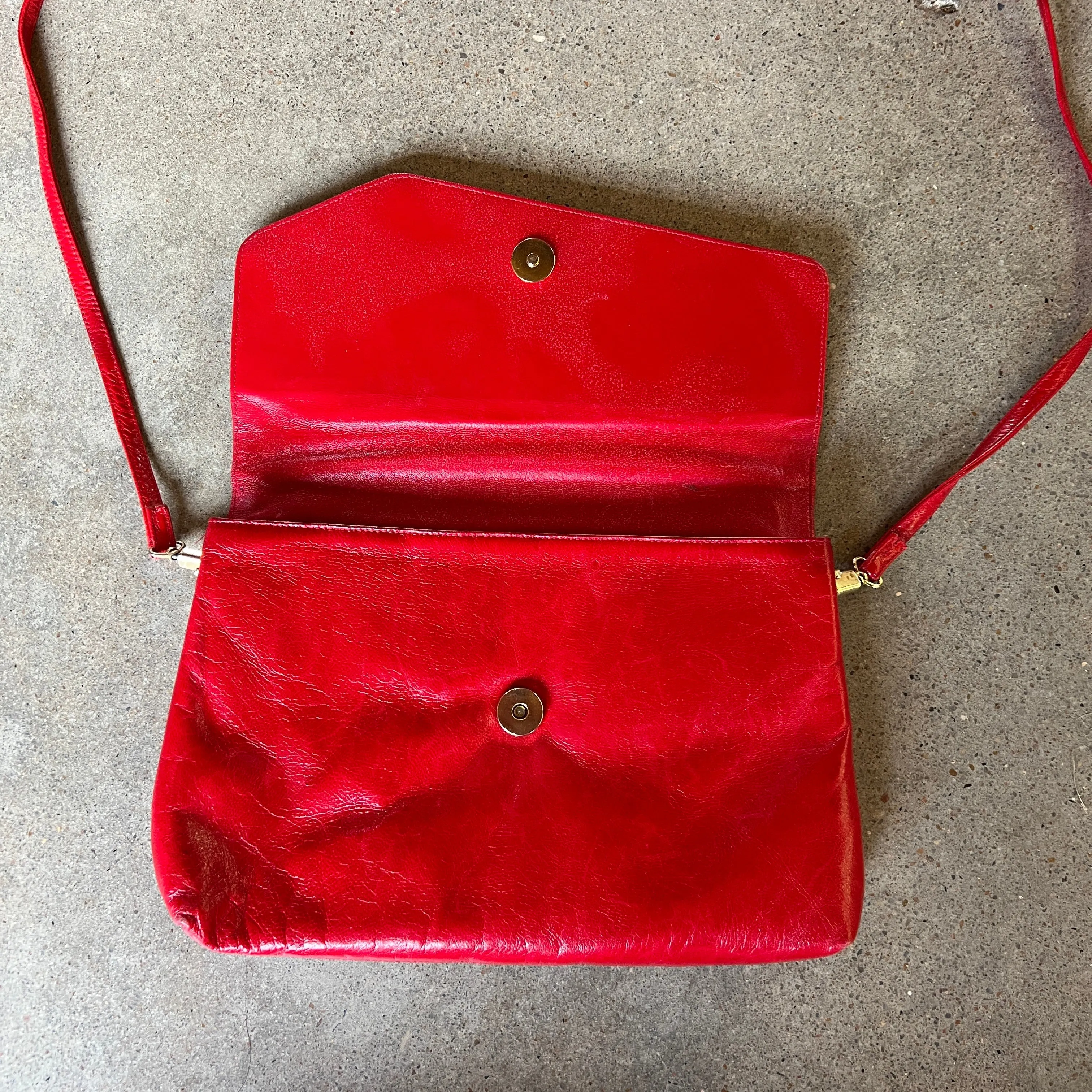 80’s RO-EL Red Leather Bag