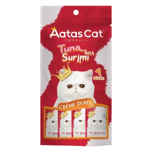 Aatas Cat Creme Puree Tuna with Surimi 14g x 4sachets