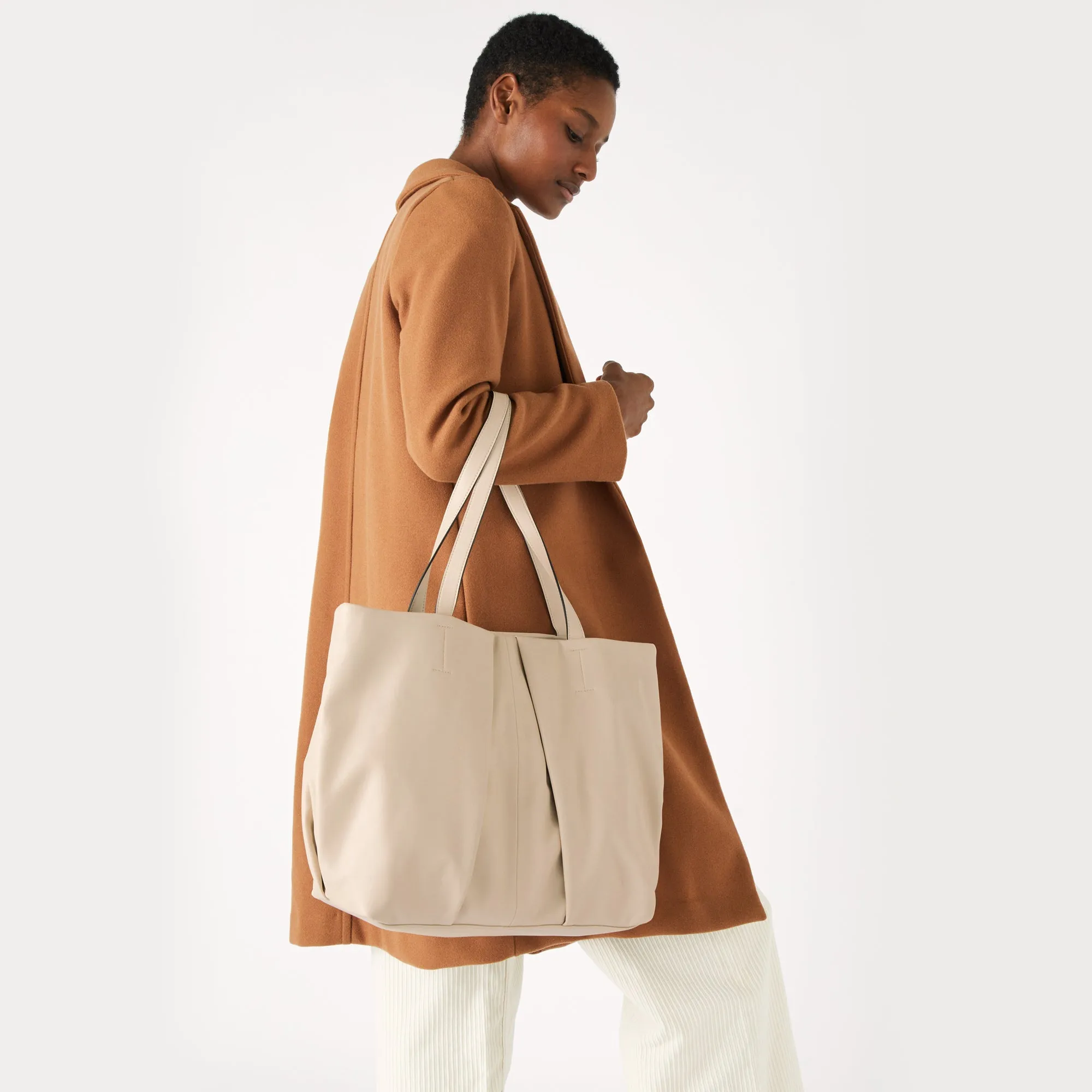 Accessorize London Savannah Pleated shopper cream