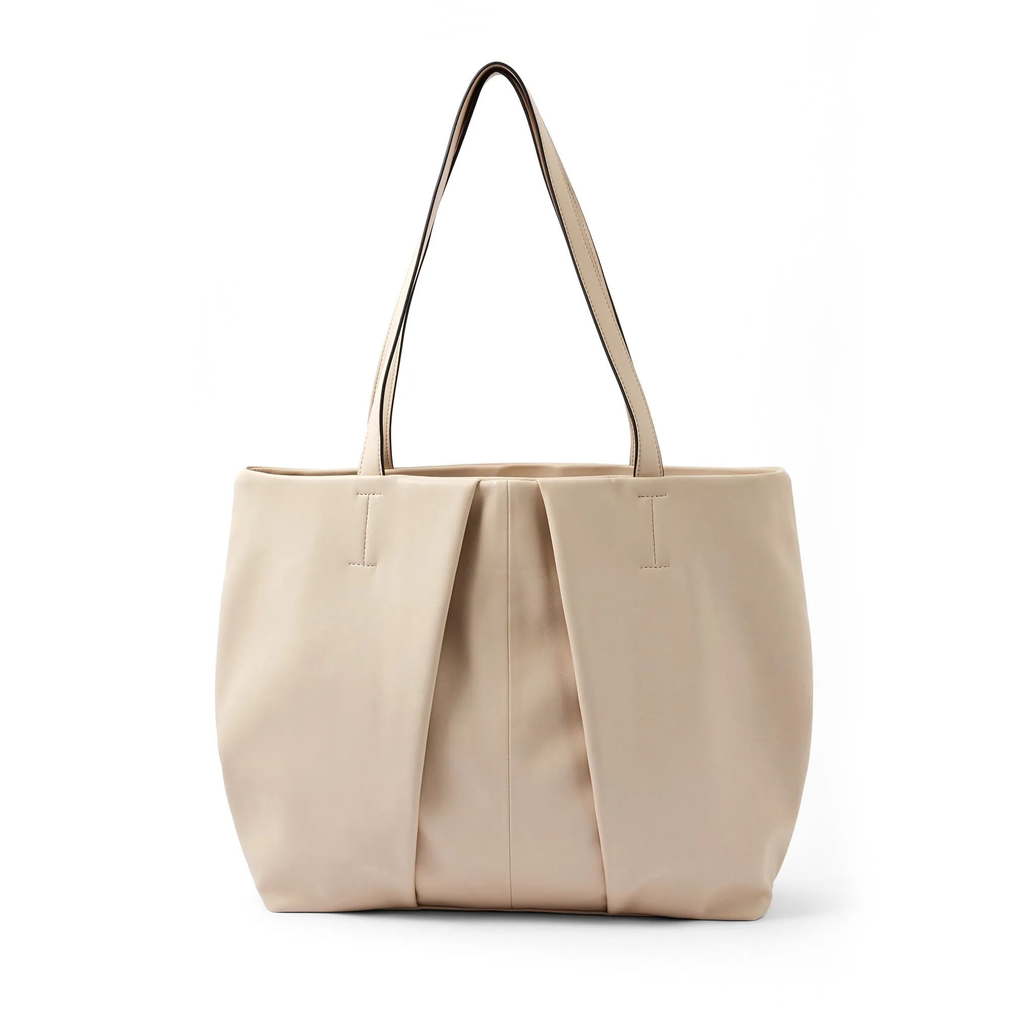 Accessorize London Savannah Pleated shopper cream