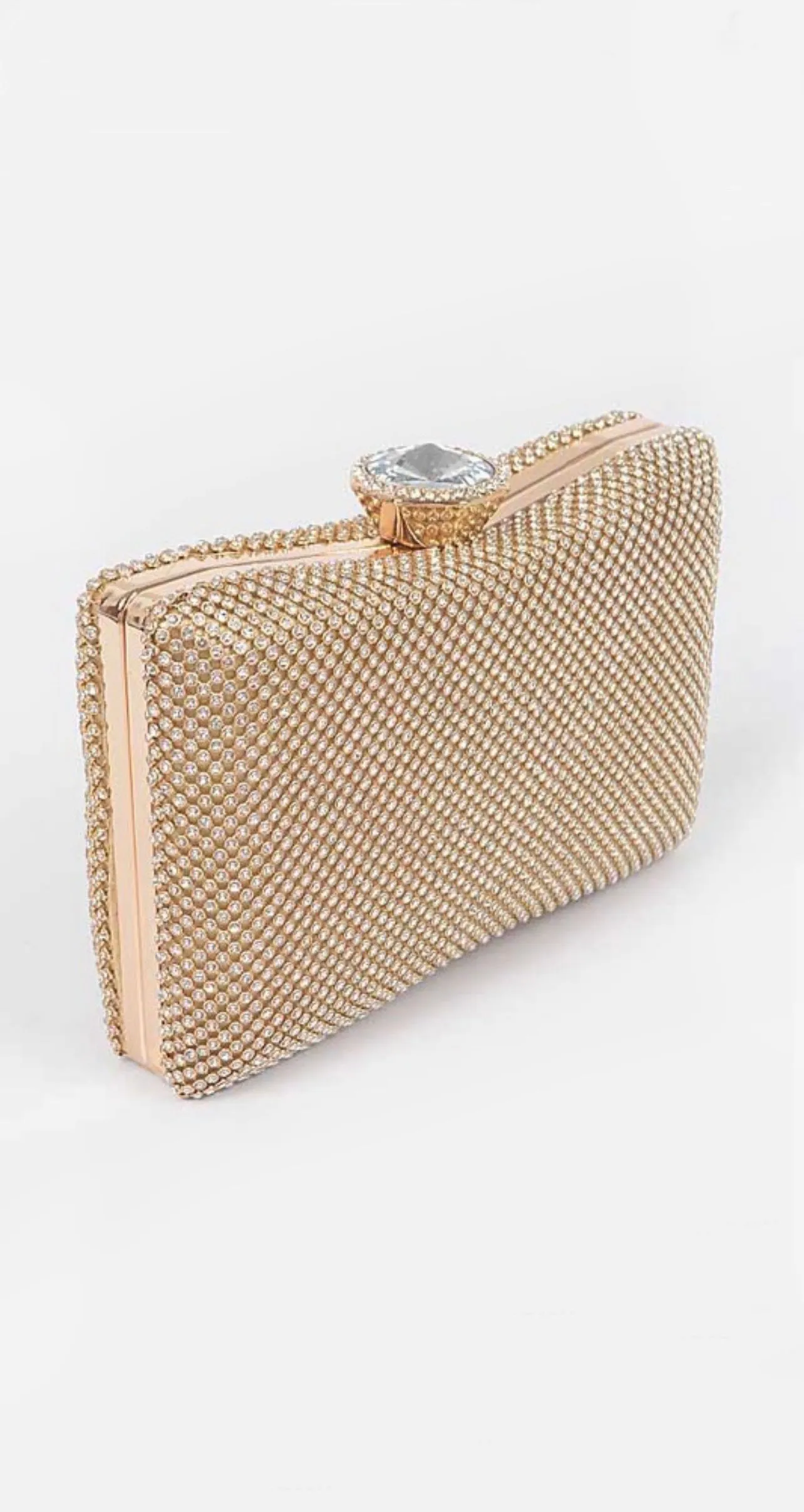 All that Glitters Gold Rhinestones Clutch