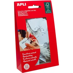 Apli Strung Tickets 36 X 53Mm White Bag 100