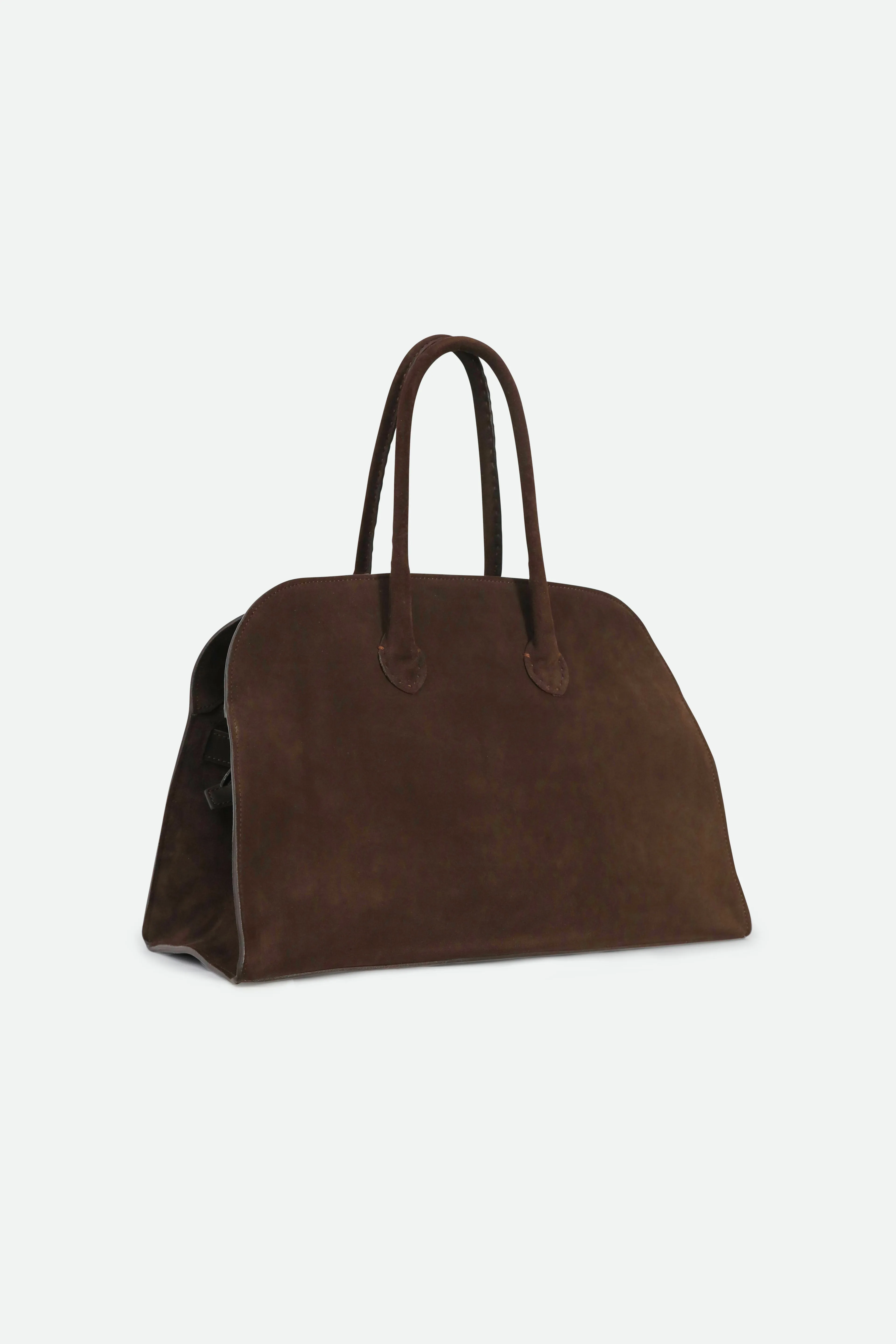 ARDEN HANDBAG IN ITALIAN SUEDE DARK BROWN