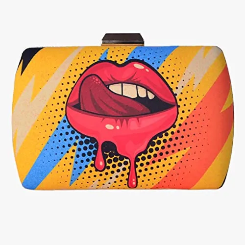 Artklim Bright Quirky Printed Clutch