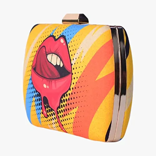 Artklim Bright Quirky Printed Clutch