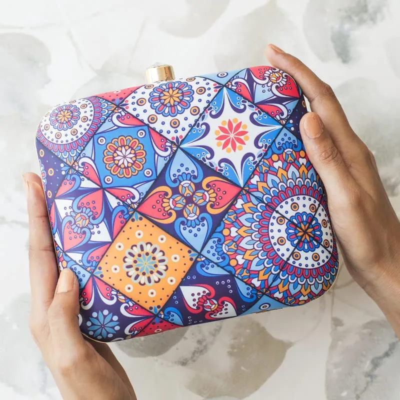 Artklim Colorful Tile Print Clutch