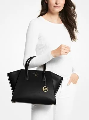 Avril Large Leather Top-Zip Satchel | 55458