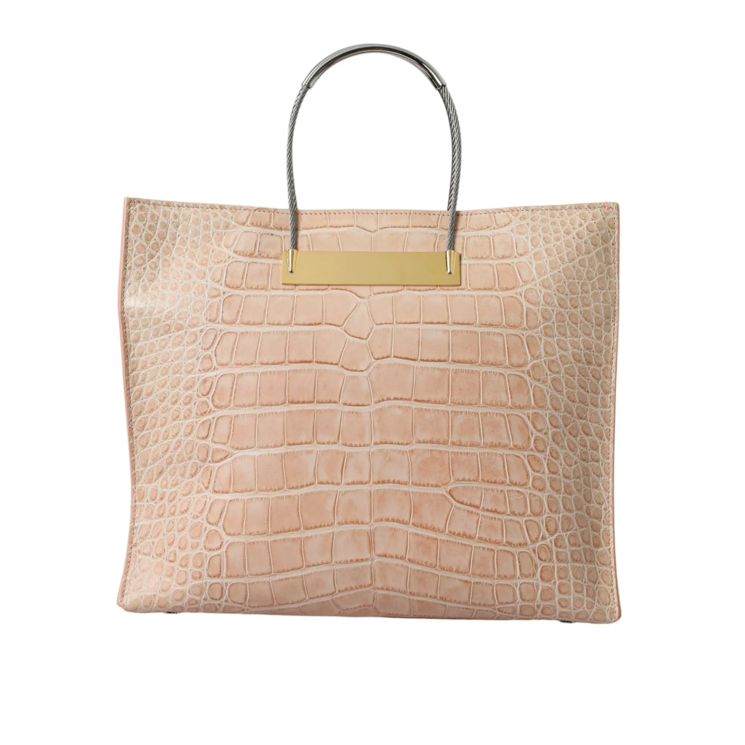 Balenciaga Alligator Leather Chic Pink Tote Bag