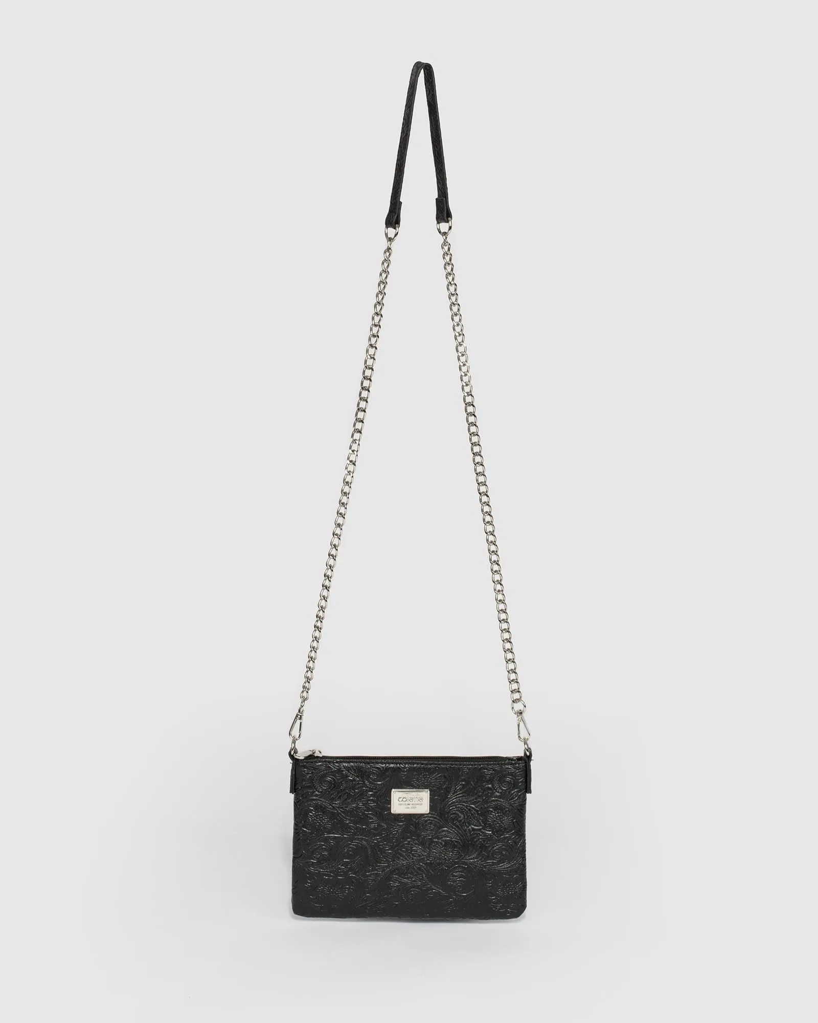 Black Peta Chain Crossbody Bag