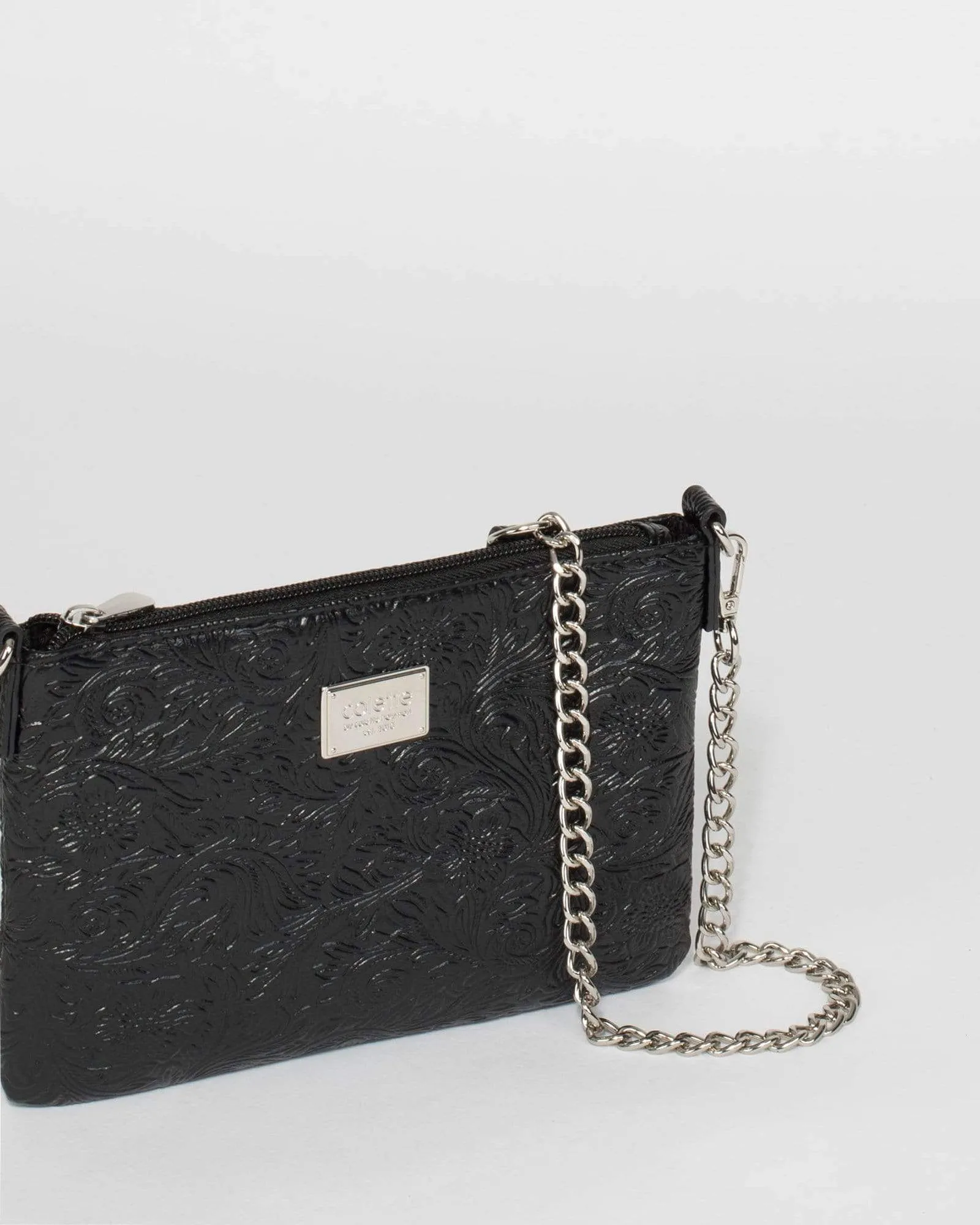 Black Peta Chain Crossbody Bag