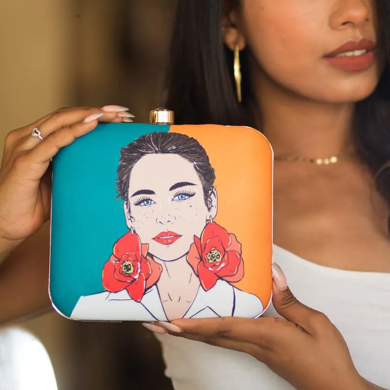 Bloom With Beauty Women Portrait Clutch In Two Shades