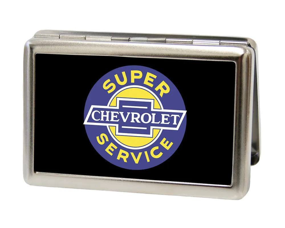 Business Card Holder - LARGE - CHEVROLET SUPER SERVICE Logo FCG Black Blue Yellow White