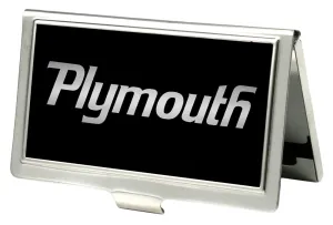 Business Card Holder - SMALL - PLYMOUTH Text Logo FCG Black Silver Fade