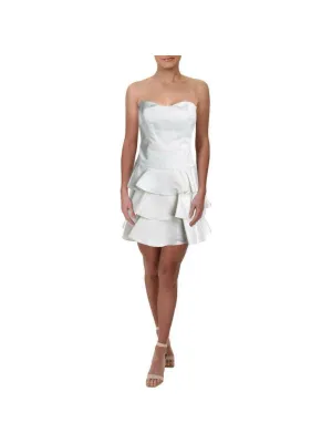 CALVIN KLEIN Womens Ivory Sleeveless Sweetheart Neckline Knee Length Evening Sheath Dress