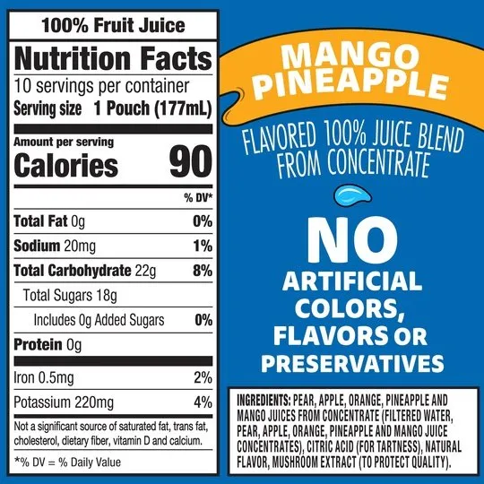 Capri Sun 100% Juice Paw Patrol Mango Pineapple Juice Box Pouches, 10 ct Box, 6 fl oz Pouches