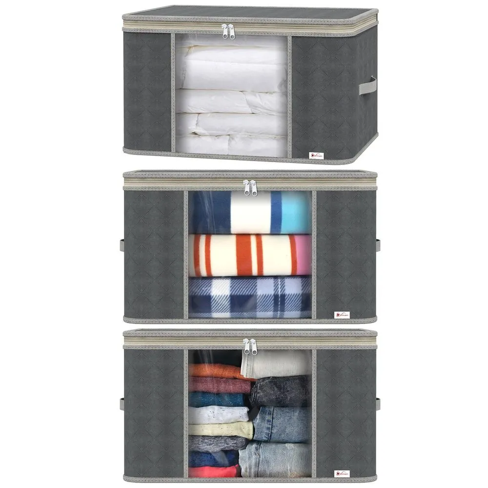 Clothes Storage Bags - 3pcs Large Capacity, Moisture-Proof