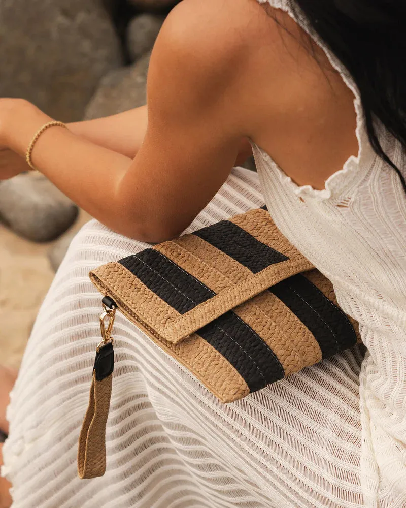 Coco Clutch Natural Black Stripe