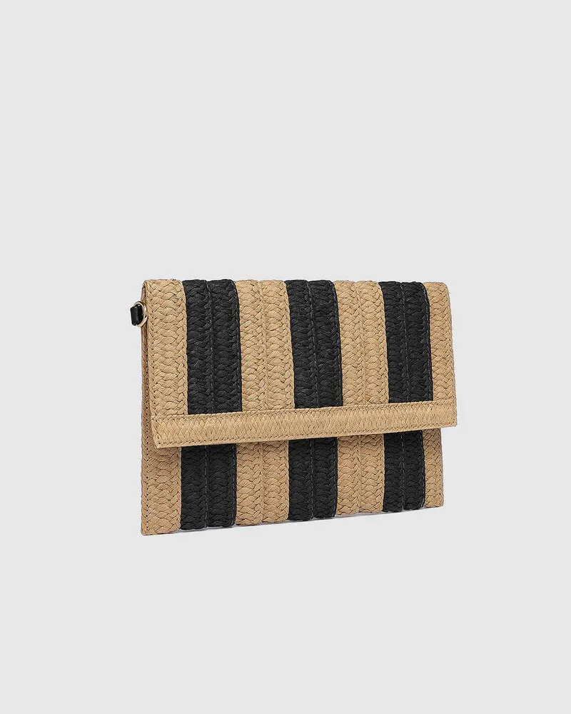 Coco Clutch Natural Black Stripe