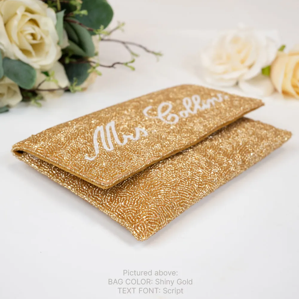 Custom Mrs Last Name Rainbow Clutch Bag Gift (LHFC)