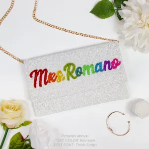 Custom Mrs Last Name Rainbow Clutch Bag Gift (LHFC)