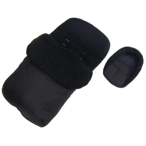 Deluxe 2in1 Universal Black Footmuff & Headhugger To Fit Hauck Tango Stroller