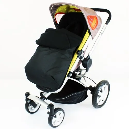 Deluxe 2in1 Universal Black Footmuff & Headhugger To Fit Koochi Sneaker Stroller