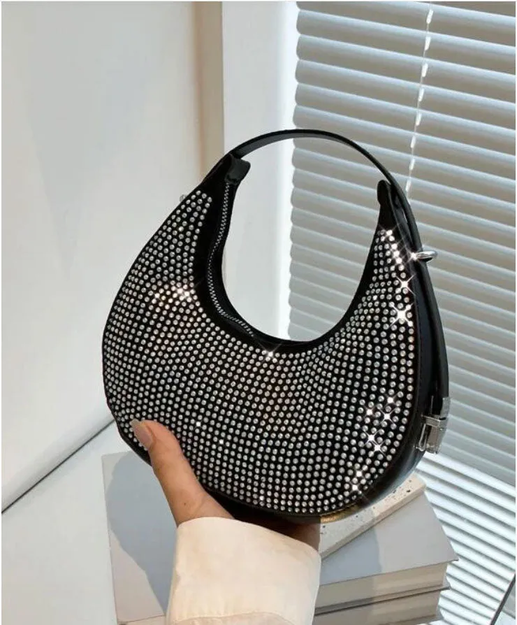 Diamond Decor Hobo Bag