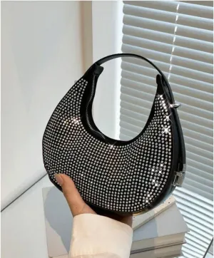 Diamond Decor Hobo Bag