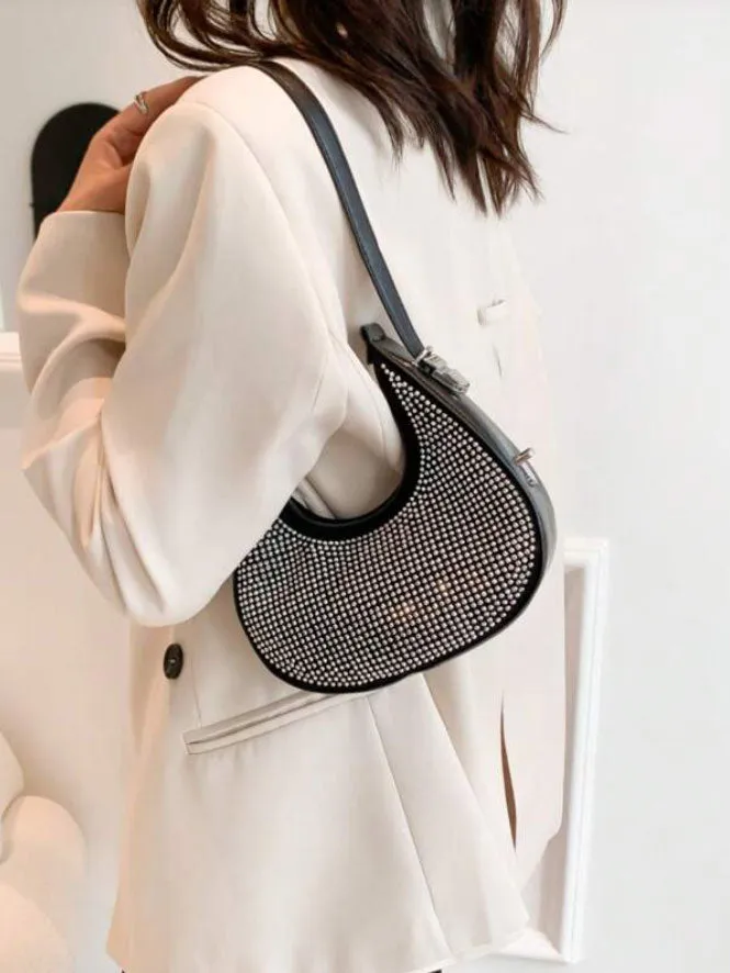 Diamond Decor Hobo Bag