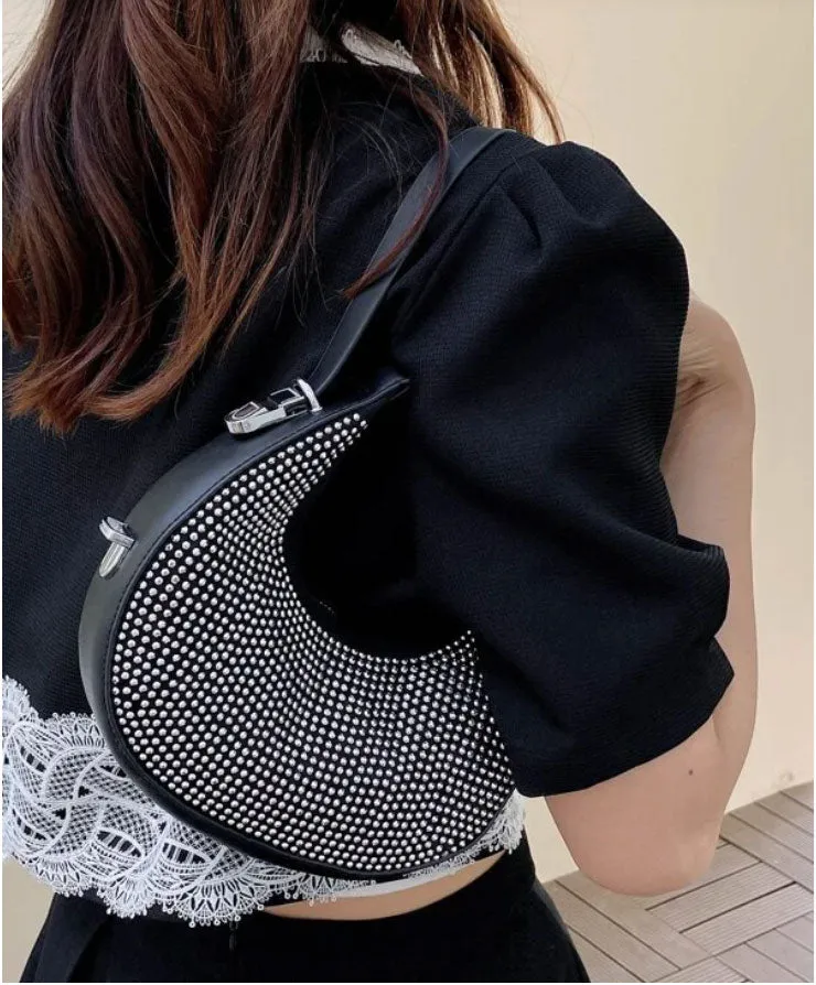 Diamond Decor Hobo Bag