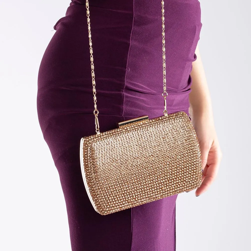 Francisca -  Rose Gold Glitter Clutch