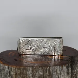 Fully Engraved Sterling Silver Money Clip