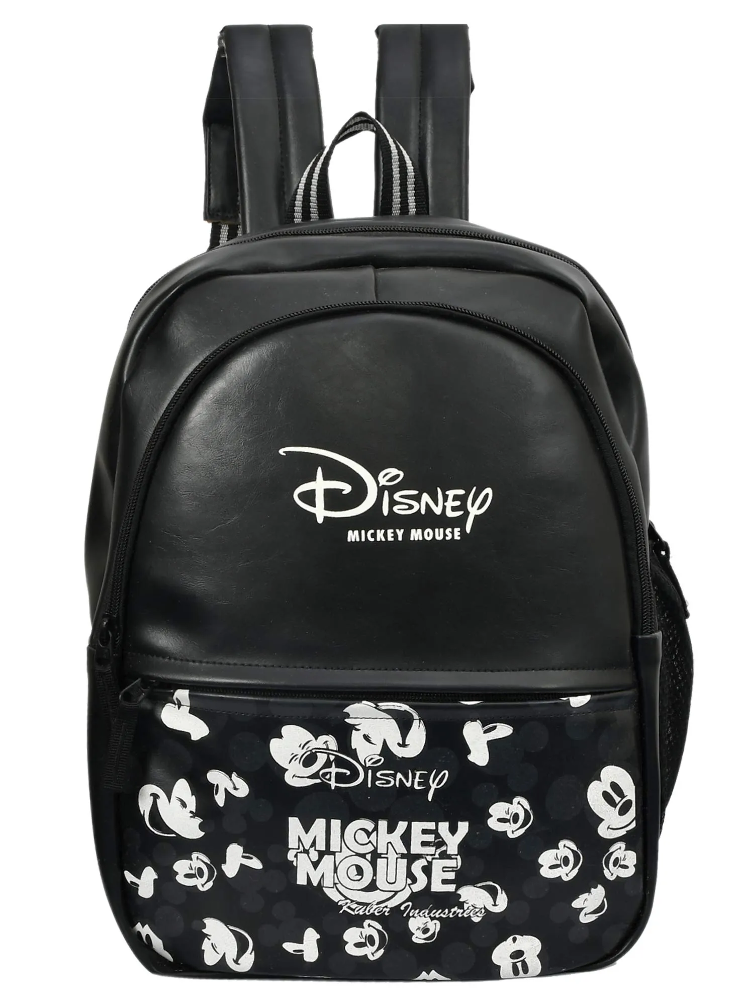 Fun Homes Disney Print 15.6 inch Leather Waterproof Office Bag,School Bag,College Bag,Unisex Travel Backpack, Black_FUN09906