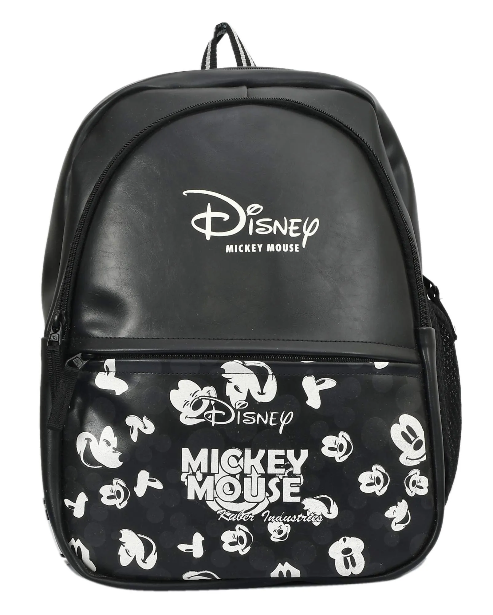 Fun Homes Disney Print 15.6 inch Leather Waterproof Office Bag,School Bag,College Bag,Unisex Travel Backpack, Black_FUN09906