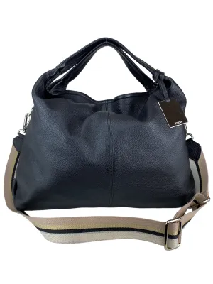 Furla Women's Slouchy Pebbled Leather Hobo Bag Black