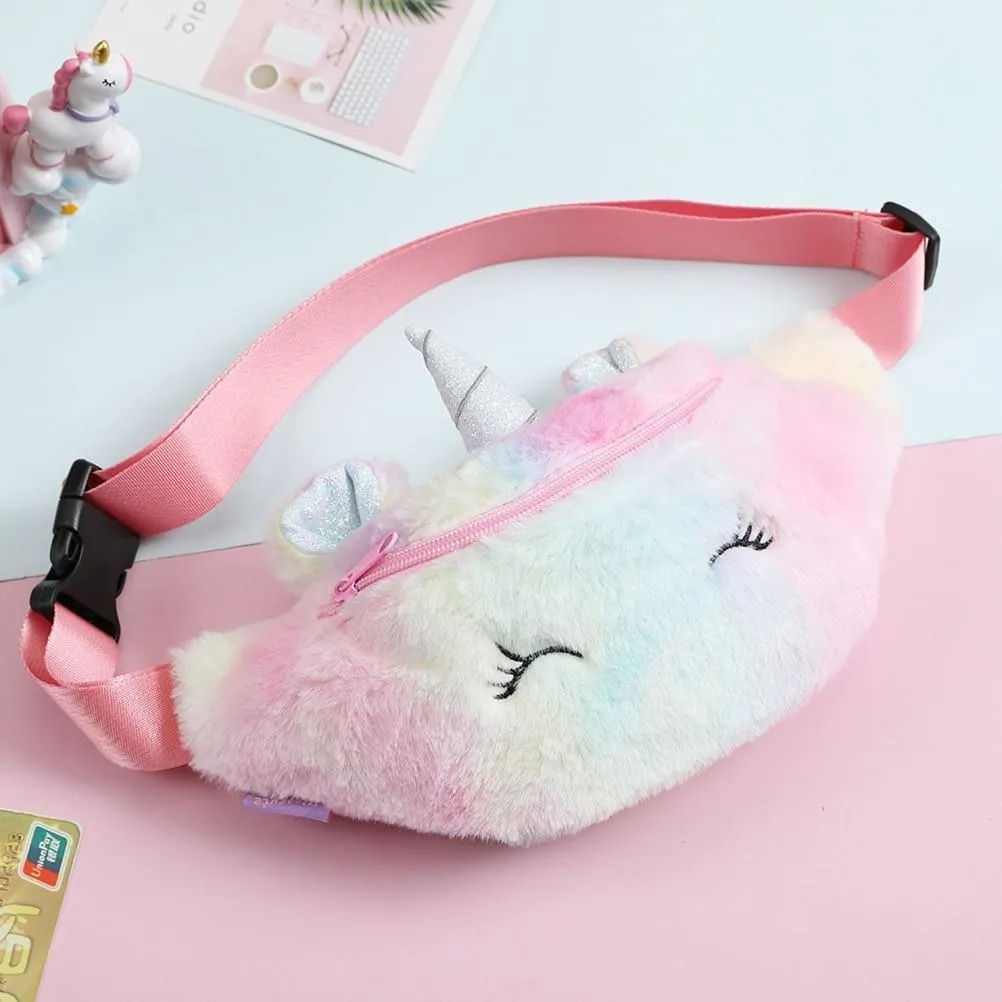 Fuzzy Unicorn Fanny Packs