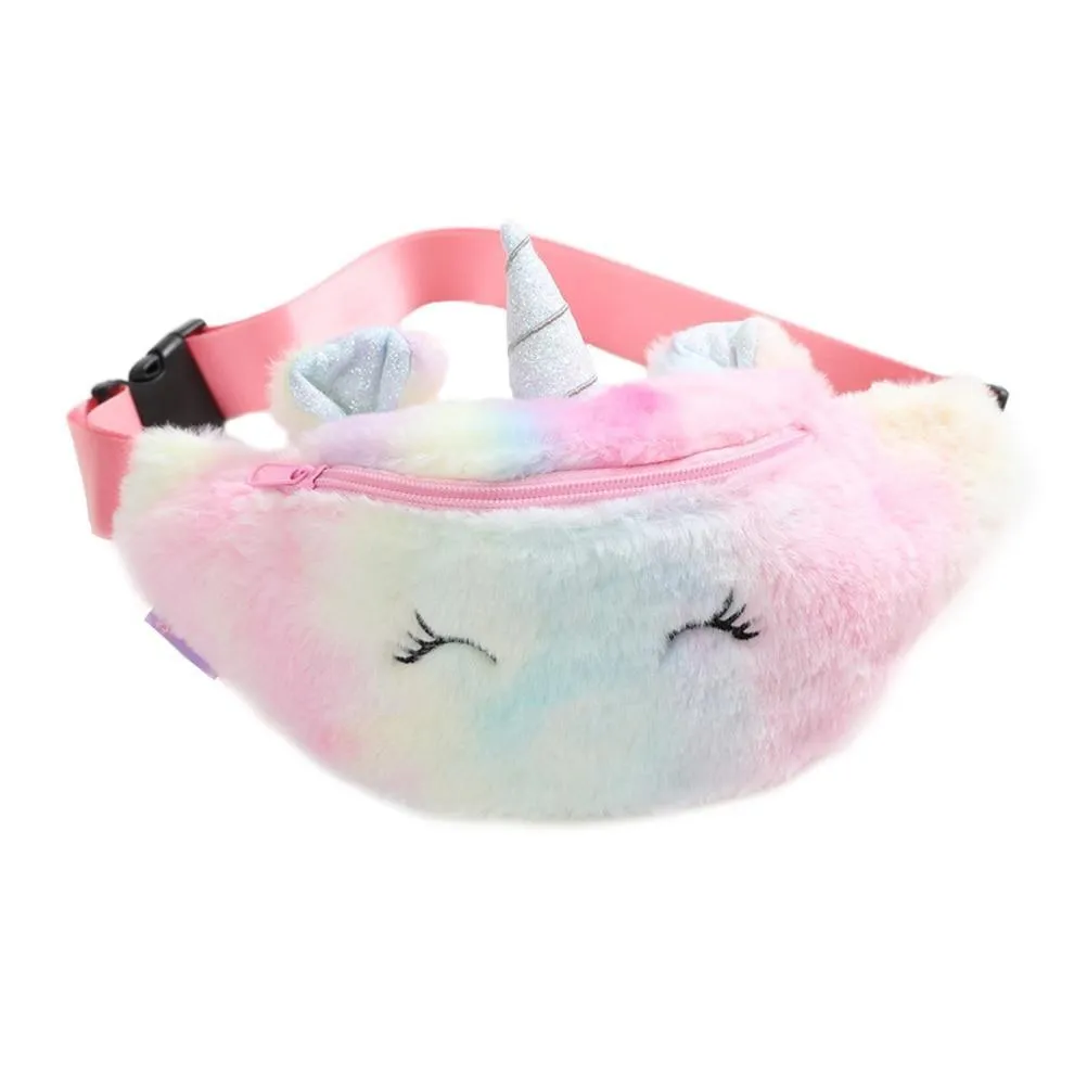 Fuzzy Unicorn Fanny Packs