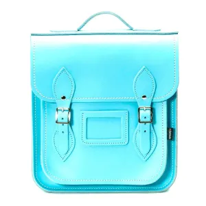 Handmade Leather City Backpack - Limpet -Shell Blue