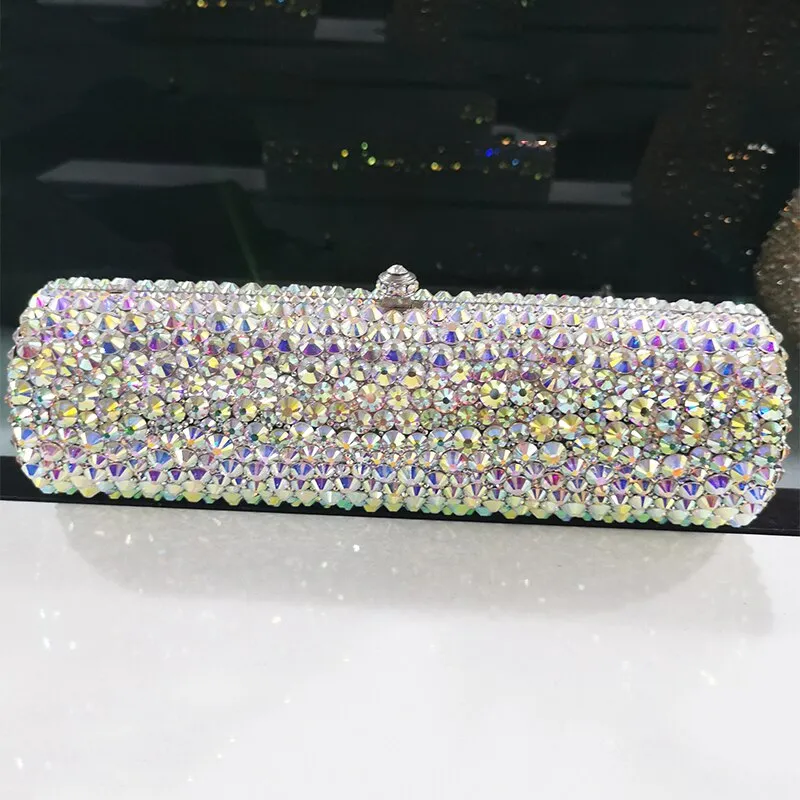 High Quality Red Rhinestone Wedding Bag Long Small Size 20 ColorsClutch Purse Diamond Evening Bags Clutches Women Party Handbags