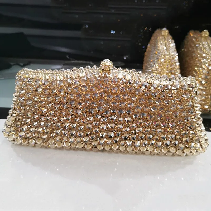 High Quality Red Rhinestone Wedding Bag Long Small Size 20 ColorsClutch Purse Diamond Evening Bags Clutches Women Party Handbags