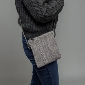 Knitted Crossbody Bag - Dark Grey