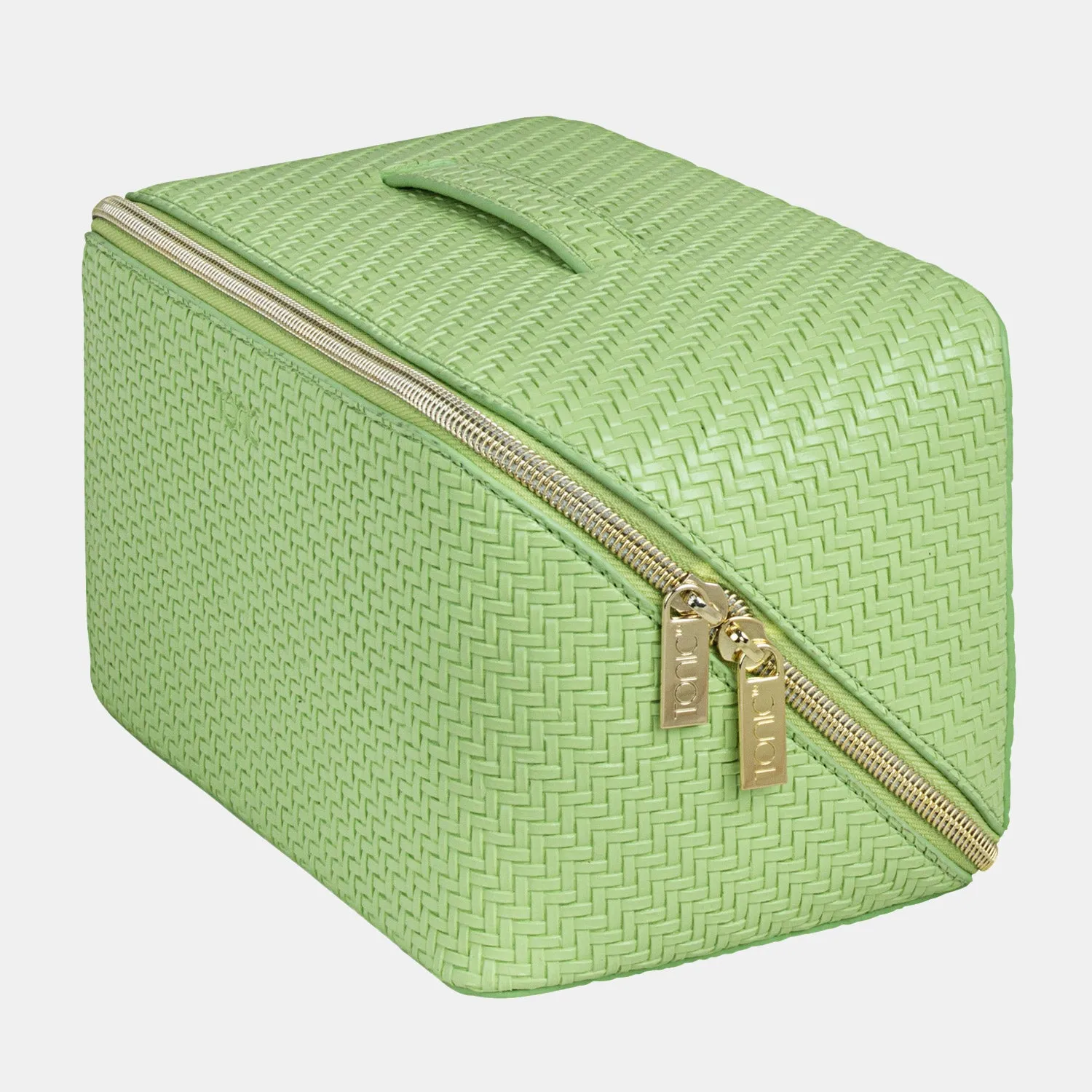 Large Beauty Bag - Herringbone Pistachio