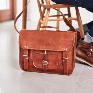 Large Men's Classic Leather Satchel