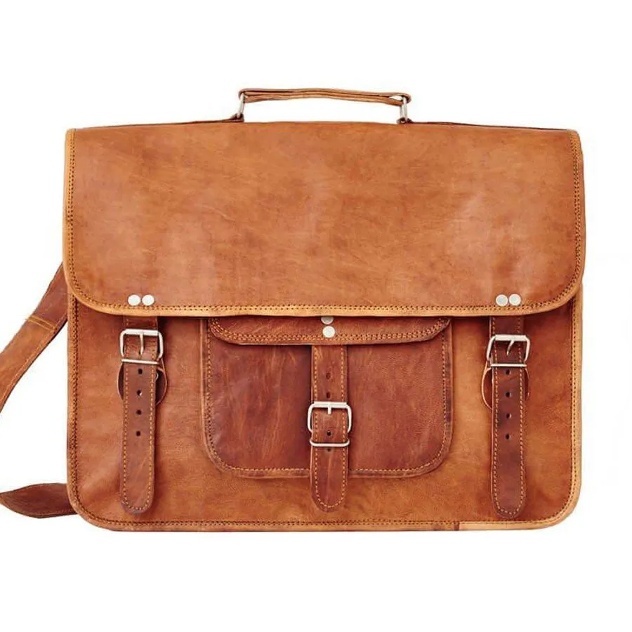 Large Men's Classic Leather Satchel