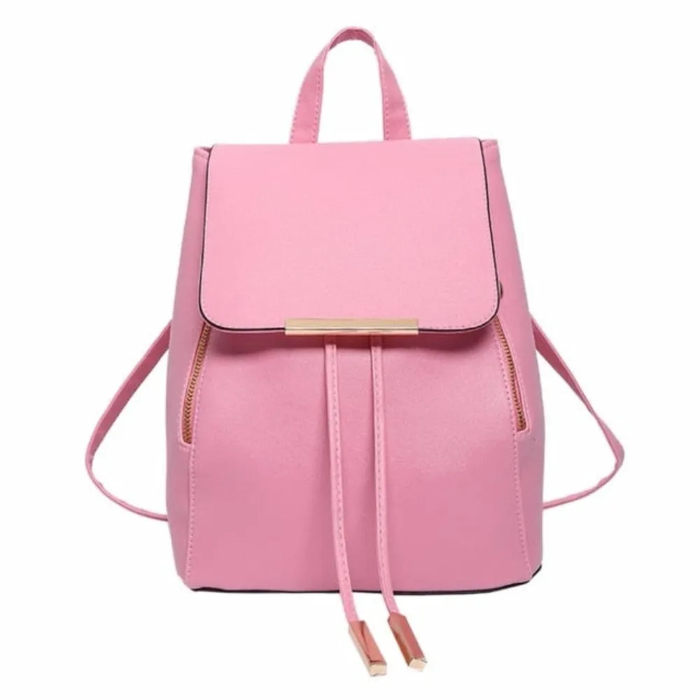 Leather Teenager School Backpack