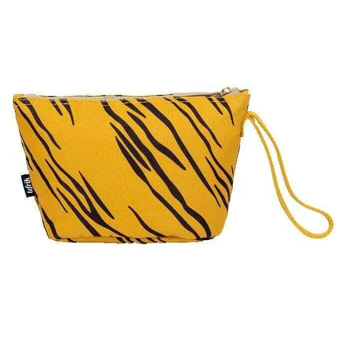 Lefrik Zoid S Printed Tiger Toiletry Bag - Yellow/Black