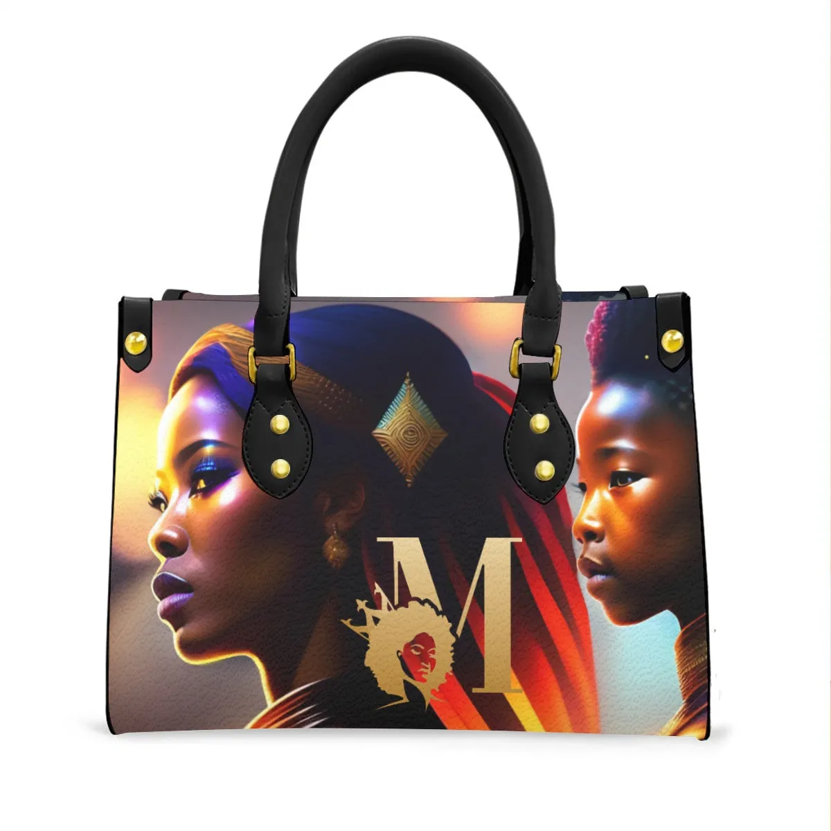 Mama Bear by Melanin Queen - Women's Tote Bag With Black Handle