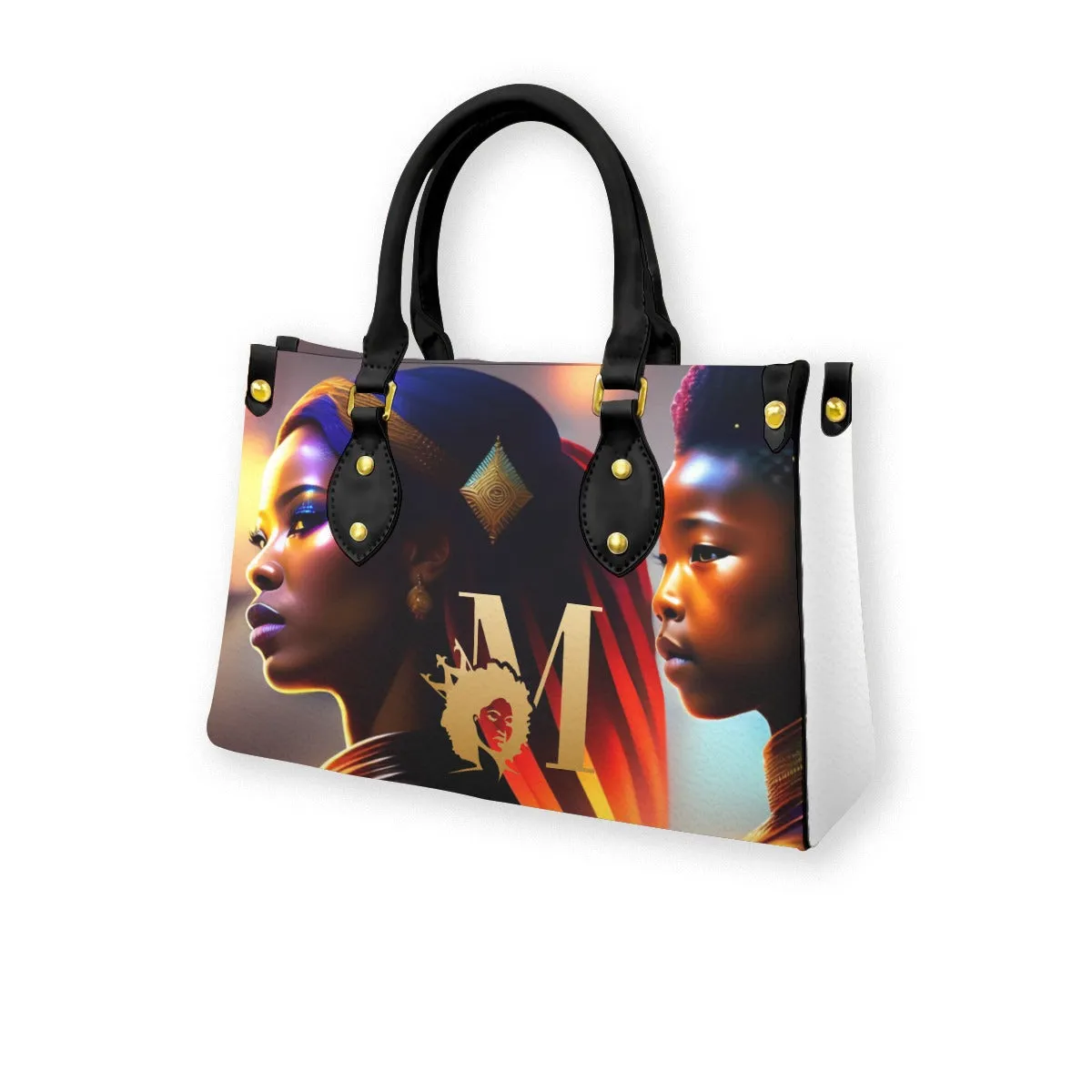 Mama Bear by Melanin Queen - Women's Tote Bag With Black Handle