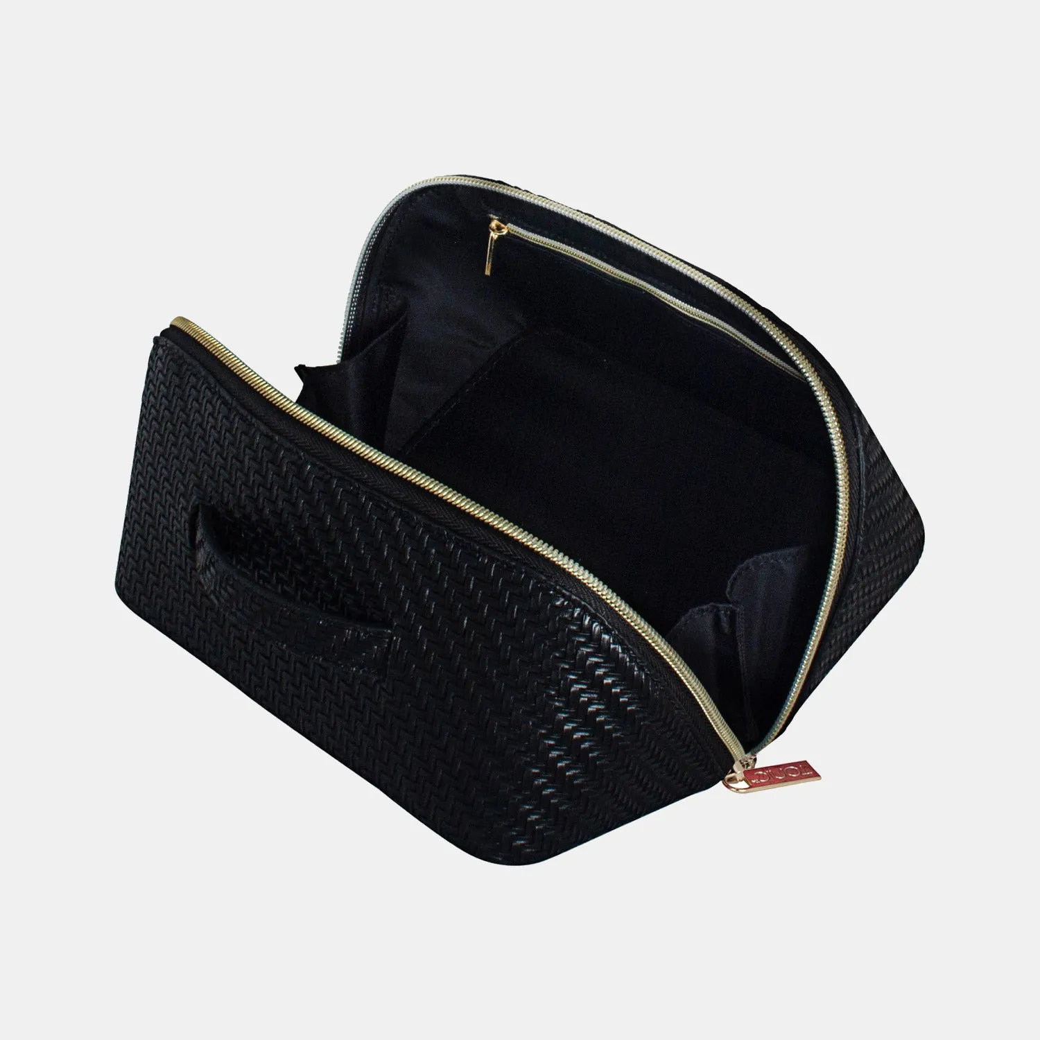 Medium Beauty Bag - Herringbone Licorice